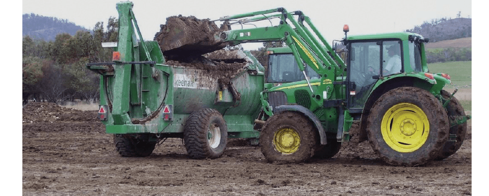 Figure 6. Specialised equipment used for applying biosolids to land in southern Tasmania.